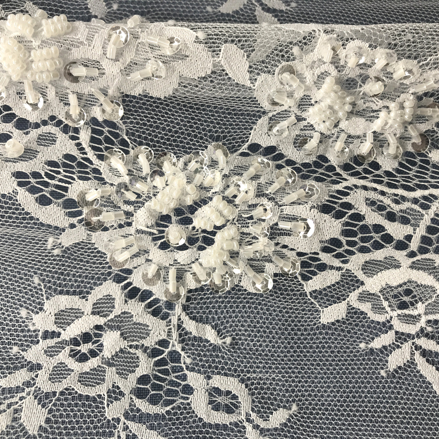 Beaded Chantilly Floral Lace Ivory Lace Usa