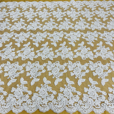 Embroidered & Corded Gold Net Mesh Fabric with Sequin & Beads. Sold by the yard Lace Usa