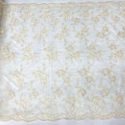 Lace Fabric Embroidered on 100% Polyester Net Mesh | Lace USA - 42092W