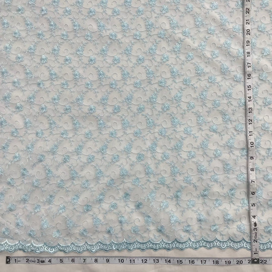 Lace Fabric Embroidered on 100% Polyester Net Mesh | Lace USA