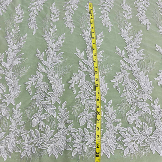 Beaded Lace Fabric Embroidered on 100% Polyester Net Mesh | Lace USA