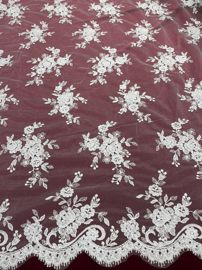 Corded Embroidered Lace Fabric