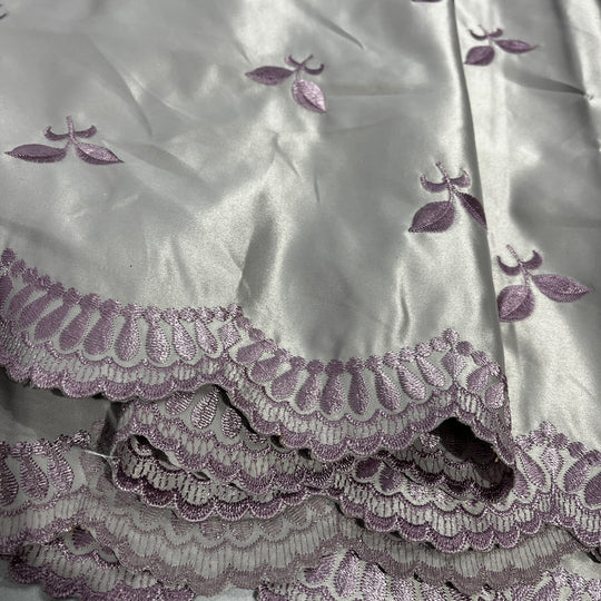 Bridal Lace Fabric Embroidered on 100% Polyester Satin | Lace USA - 30110S
