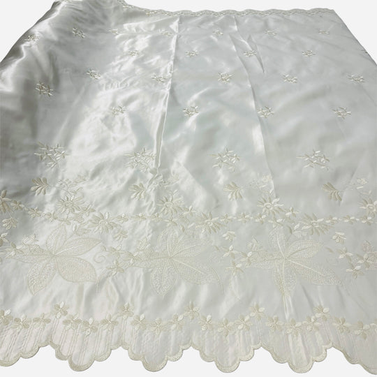 Bridal Lace Fabric Embroidered on 100% Polyester Satin | Lace USA - 31051S
