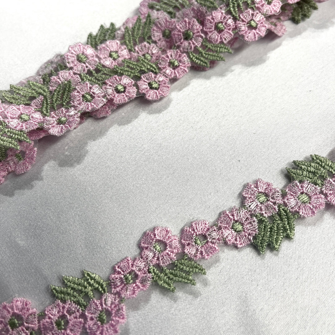 Embroidered Lace Trimming Embroidered on 100% Polyester Net Mesh | Lace USA - 20441N