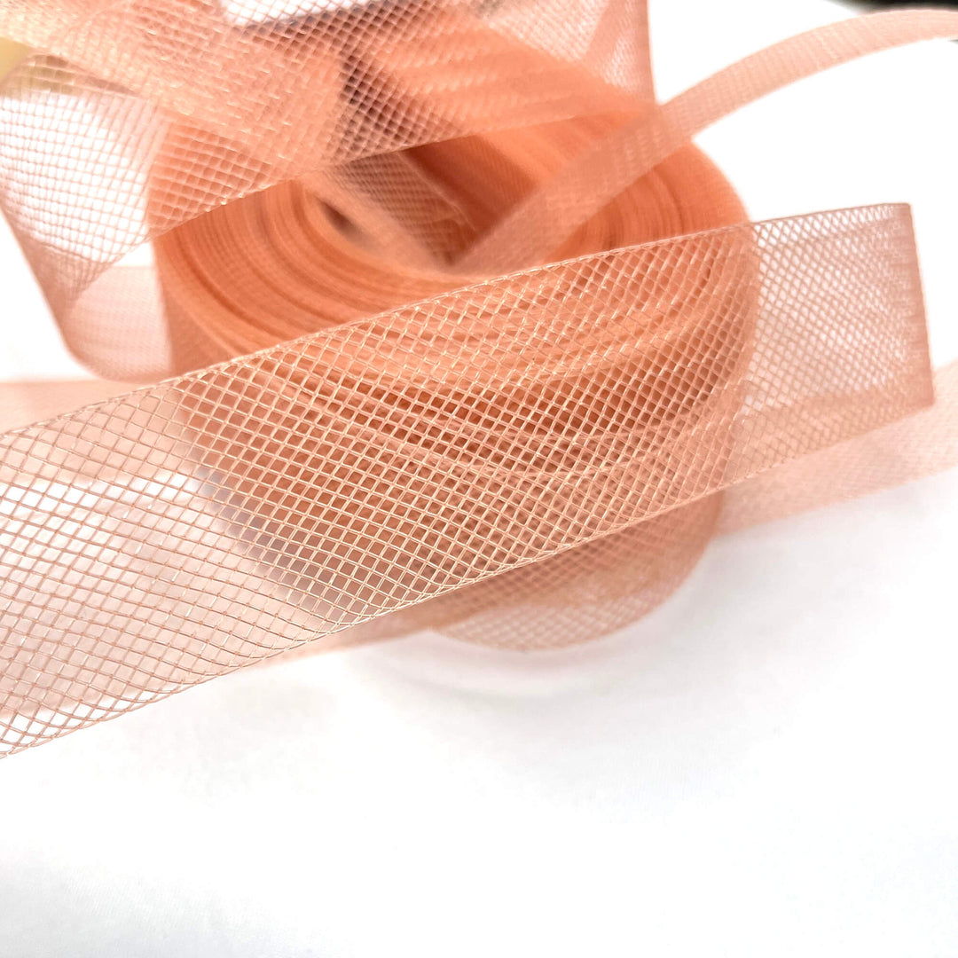Peach 1" Wide Crinoline Webbing Horse hair Trim Braid for Sewing 100% Nylon | Lace USA - 1" Horse Hair