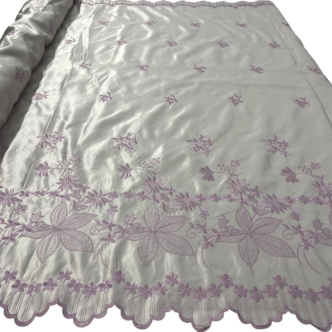 Bridal Lace Fabric Embroidered on 100% Polyester Satin | Lace USA - 31051S
