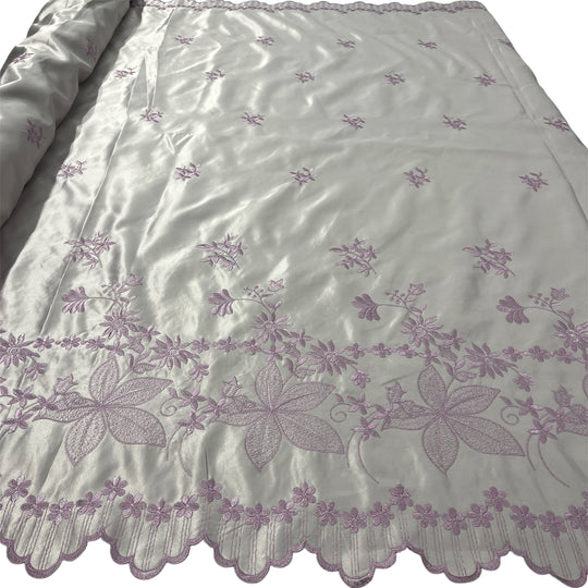 Bridal Lace Fabric Embroidered on 100% Polyester Satin | Lace USA - 31051S