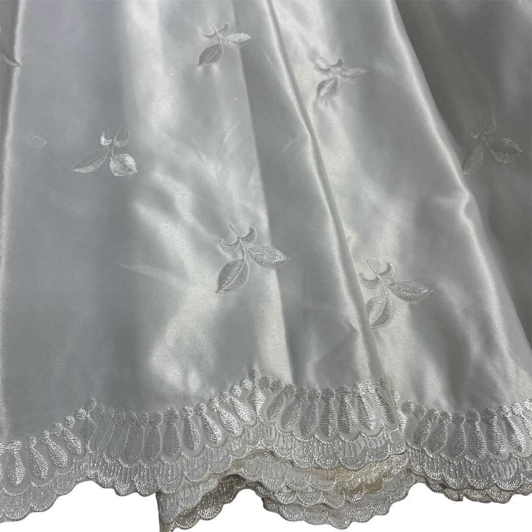 Bridal Lace Fabric Embroidered on 100% Polyester Satin | Lace USA - 30110S