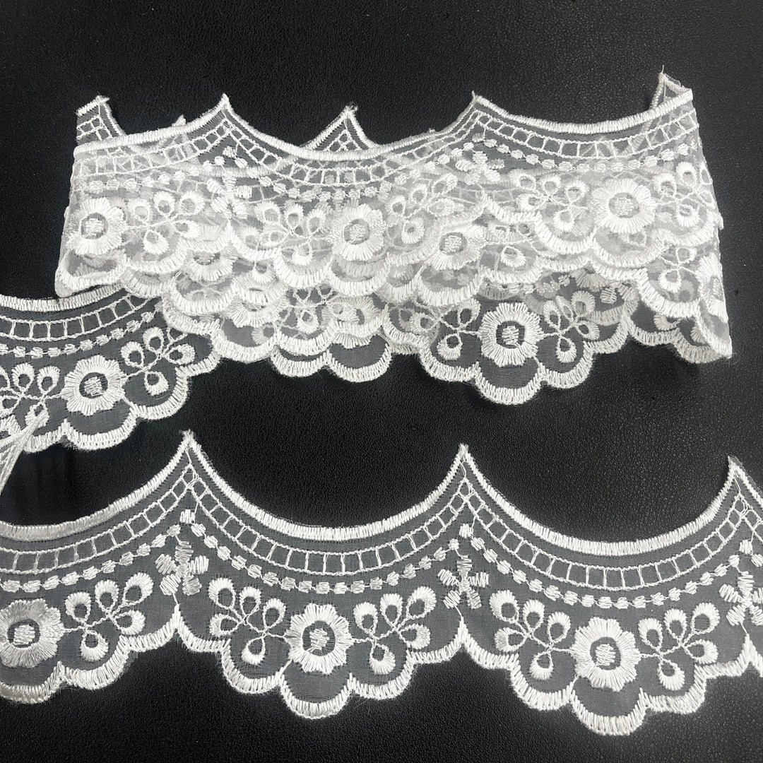Embroidered Lace Trimming Embroidered on 100% Polyester Organza | Lace USA - 87927N