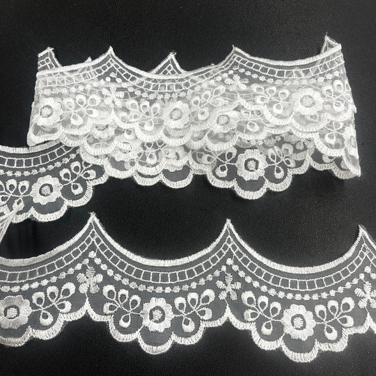 Embroidered Lace Trimming Embroidered on 100% Polyester Organza | Lace USA - 87927N