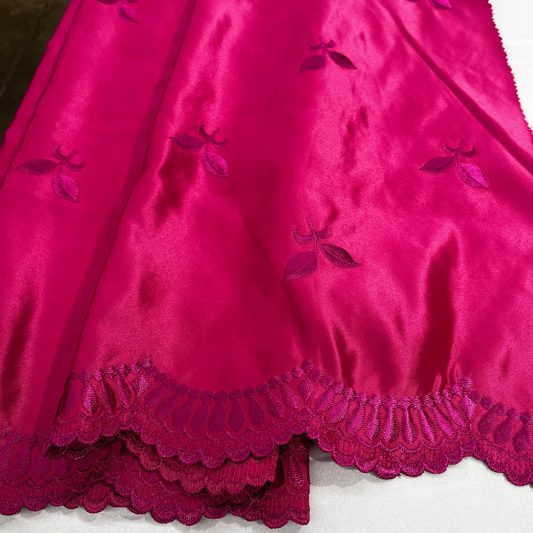 Bridal Lace Fabric Embroidered on 100% Polyester Satin | Lace USA - 30110S
