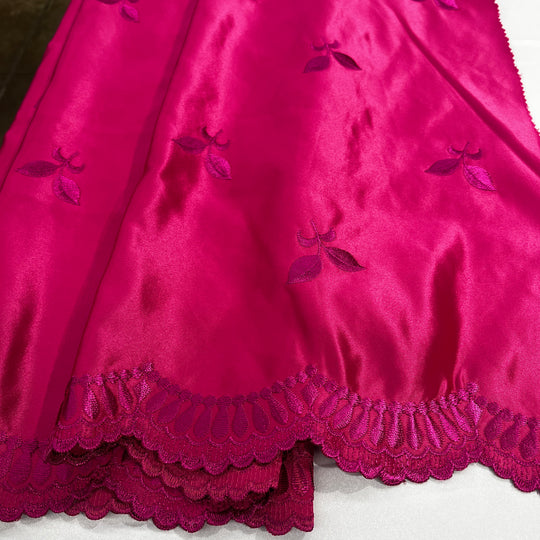Bridal Lace Fabric Embroidered on 100% Polyester Satin | Lace USA - 30110S