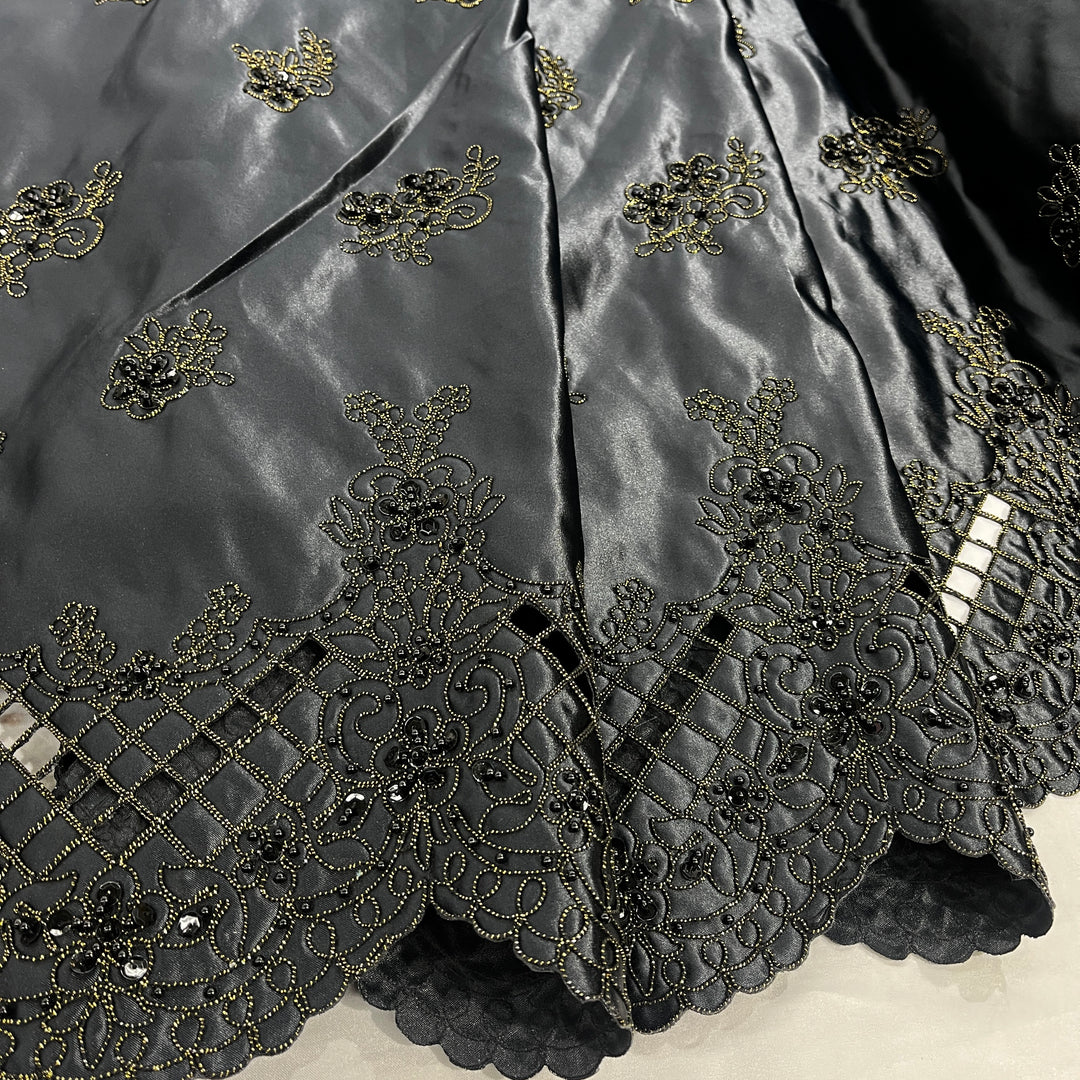 Beaded Bridal Lace Fabric Embroidered on 100% Polyester Satin | Lace USA - 91160S-BP