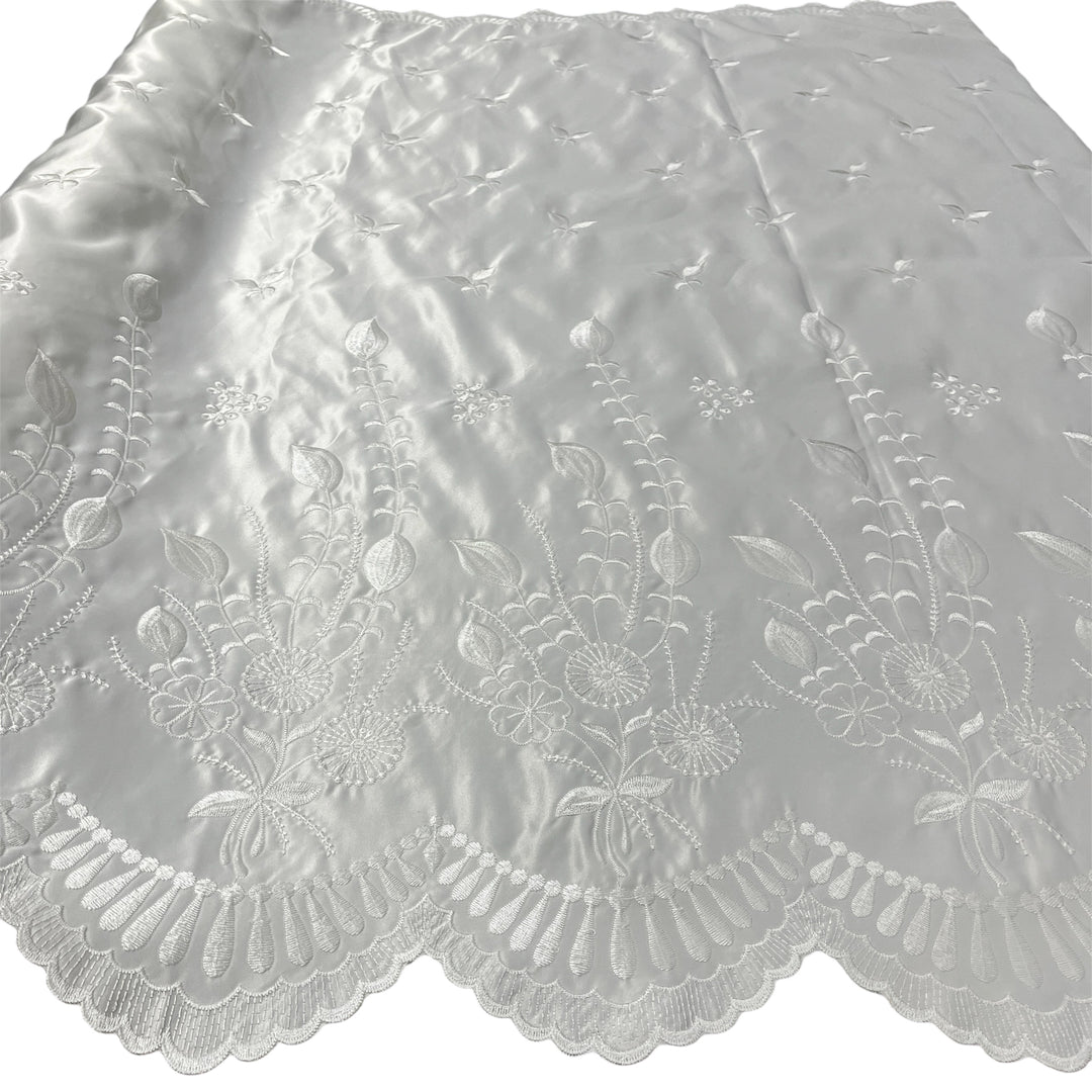 Bridal Lace Fabric Embroidered on 100% Polyester Satin | Lace USA - 30110S