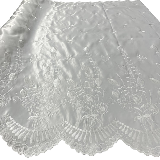 Bridal Lace Fabric Embroidered on 100% Polyester Satin | Lace USA - 30110S