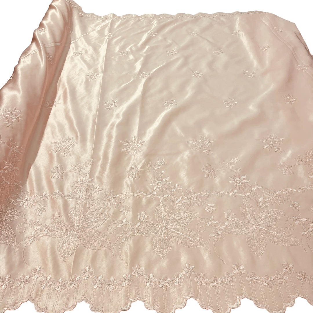 Bridal Lace Fabric Embroidered on 100% Polyester Satin | Lace USA - 31051S