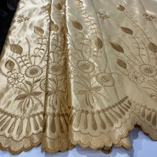 Bridal Lace Fabric Embroidered on 100% Polyester Satin | Lace USA - 30110S