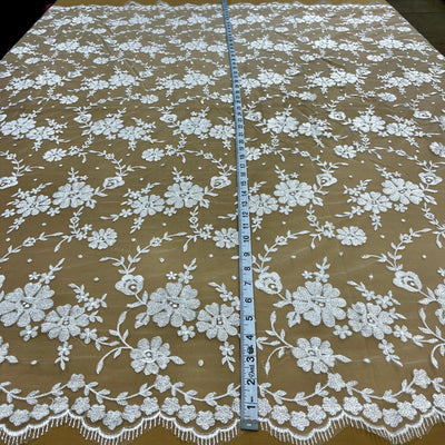 Lace Fabric Embroidered on 100% Polyester Net Mesh | Lace USA - 40861W