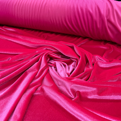 Velvet 4-Way Stretch Velvet Fabric | Lace USA -Fuchsia Velvet