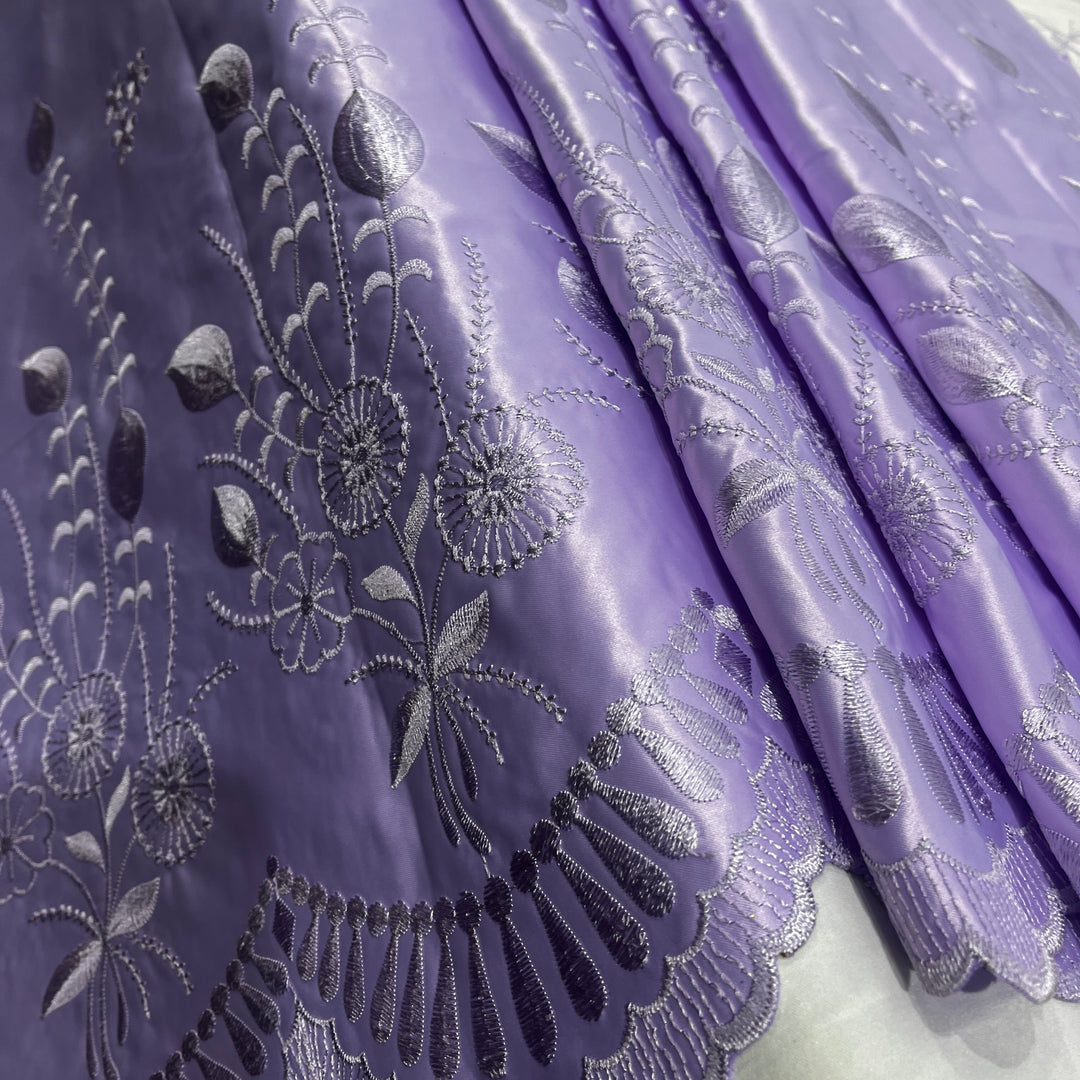 Bridal Lace Fabric Embroidered on 100% Polyester Satin | Lace USA - 30110S