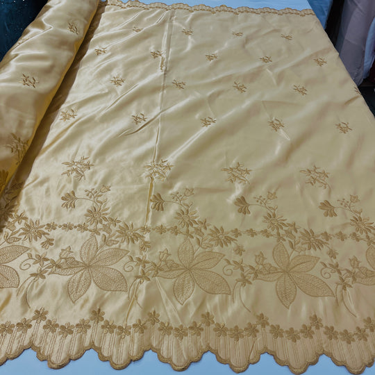 Bridal Lace Fabric Embroidered on 100% Polyester Satin | Lace USA - 31051S