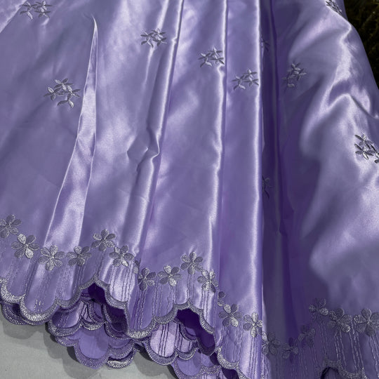 Bridal Lace Fabric Embroidered on 100% Polyester Satin | Lace USA - 31051S