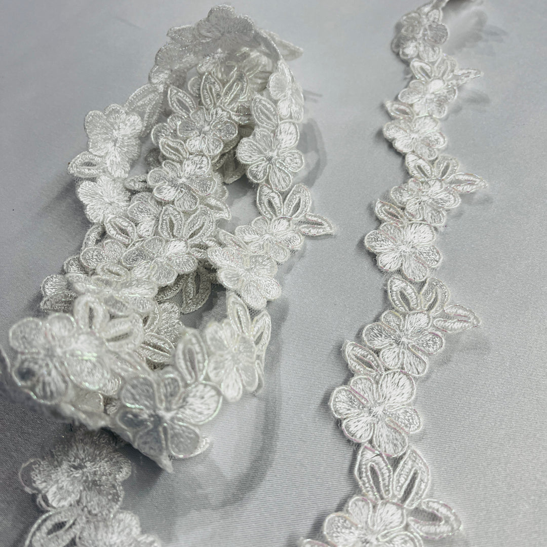 1.5" Corded Floral Lace Trim – Bridal, Quinceañera & Evening Wear Lace | Lace USA - 97107W