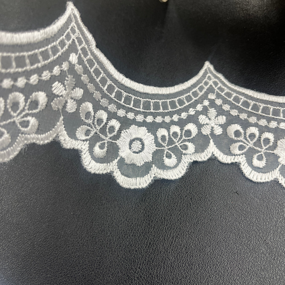 Embroidered Lace Trimming Embroidered on 100% Polyester Organza | Lace USA - 87927N