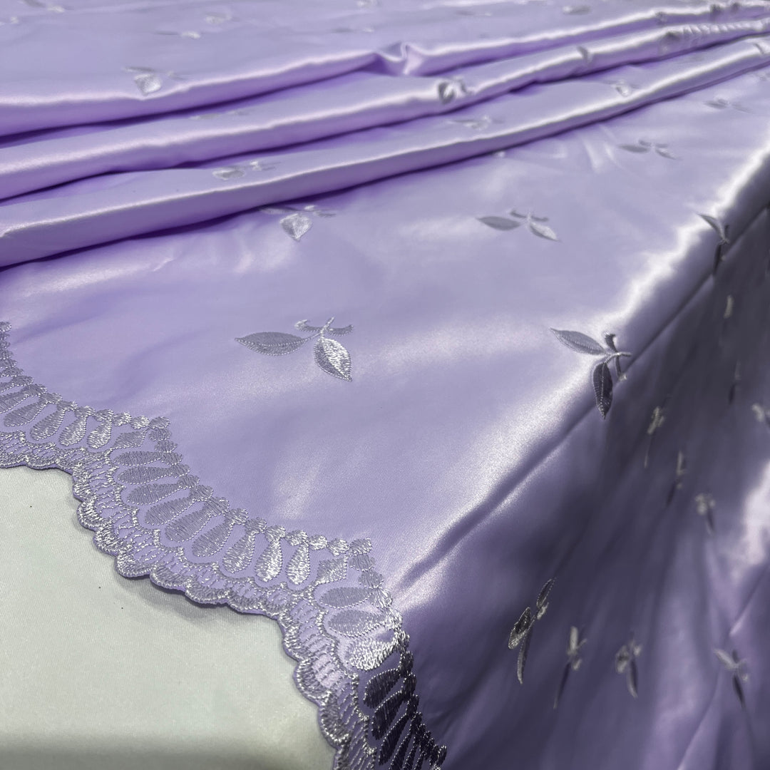 Bridal Lace Fabric Embroidered on 100% Polyester Satin | Lace USA - 30110S