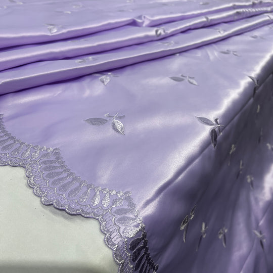 Bridal Lace Fabric Embroidered on 100% Polyester Satin | Lace USA - 30110S