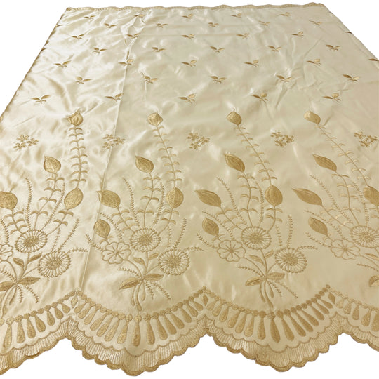 Bridal Lace Fabric Embroidered on 100% Polyester Satin | Lace USA - 30110S
