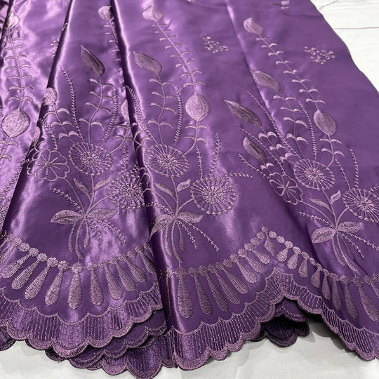 Bridal Lace Fabric Embroidered on 100% Polyester Satin | Lace USA - 30110S