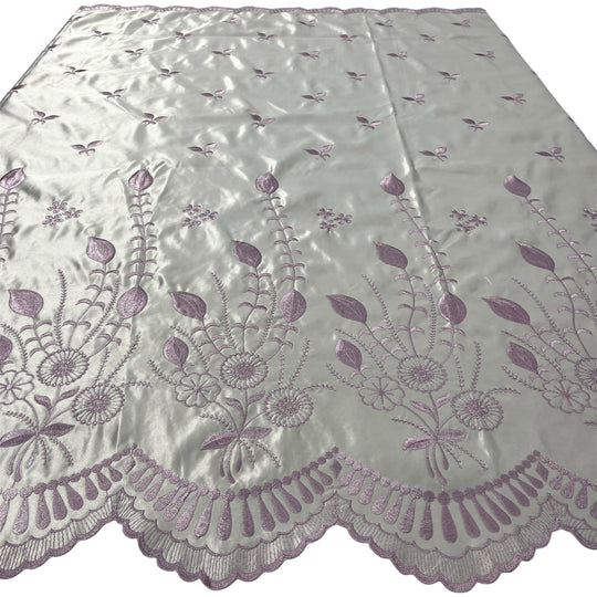 Bridal Lace Fabric Embroidered on 100% Polyester Satin | Lace USA - 30110S