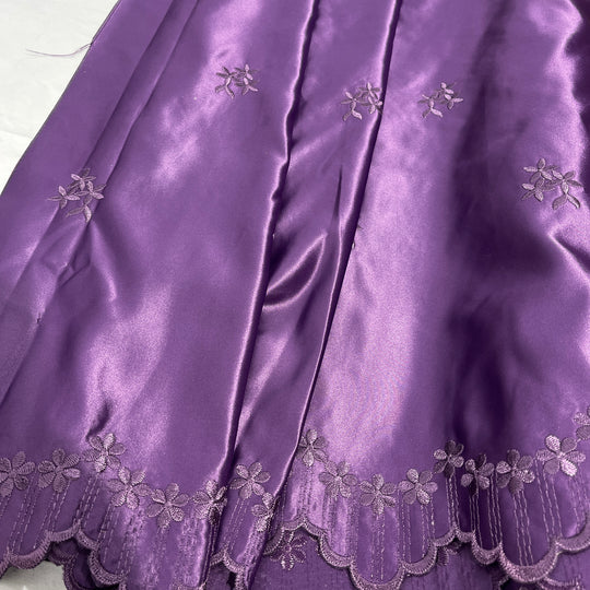 Bridal Lace Fabric Embroidered on 100% Polyester Satin | Lace USA - 31051S