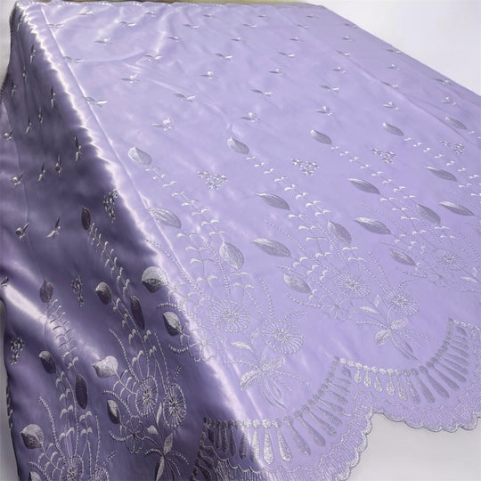 Bridal Lace Fabric Embroidered on 100% Polyester Satin | Lace USA - 30110S