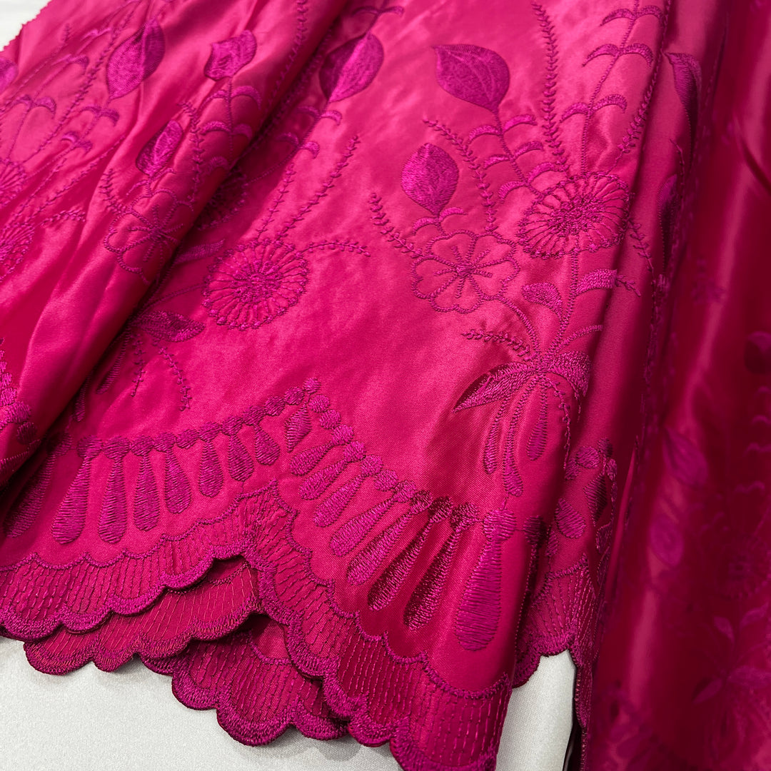 Bridal Lace Fabric Embroidered on 100% Polyester Satin | Lace USA - 30110S