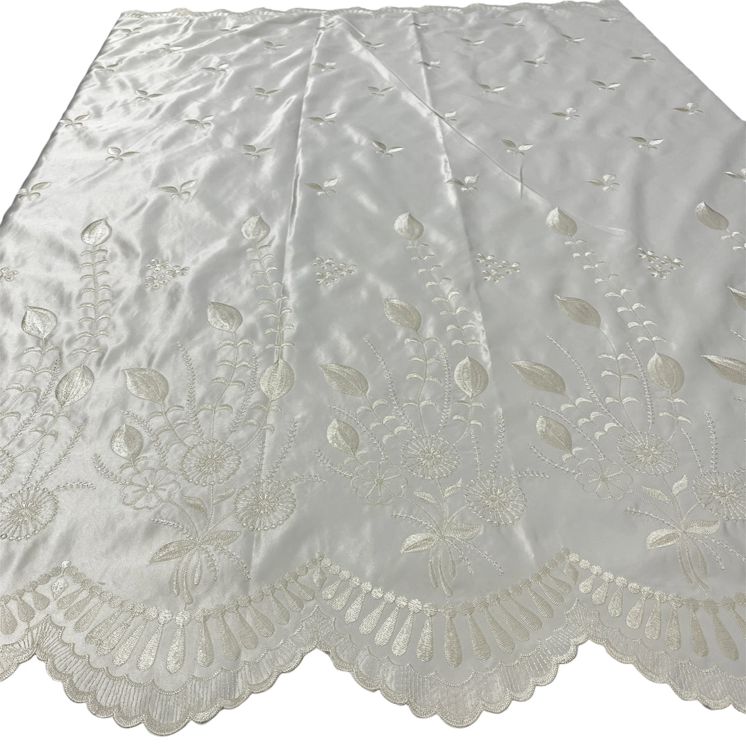Bridal Lace Fabric Embroidered on 100% Polyester Satin | Lace USA - 30110S