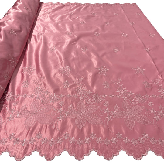 Bridal Lace Fabric Embroidered on 100% Polyester Satin | Lace USA - 31051S