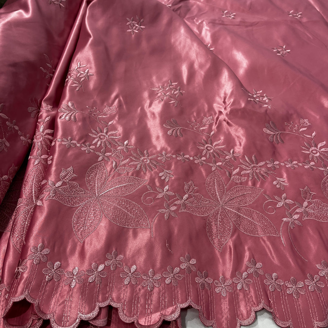 Bridal Lace Fabric Embroidered on 100% Polyester Satin | Lace USA - 31051S