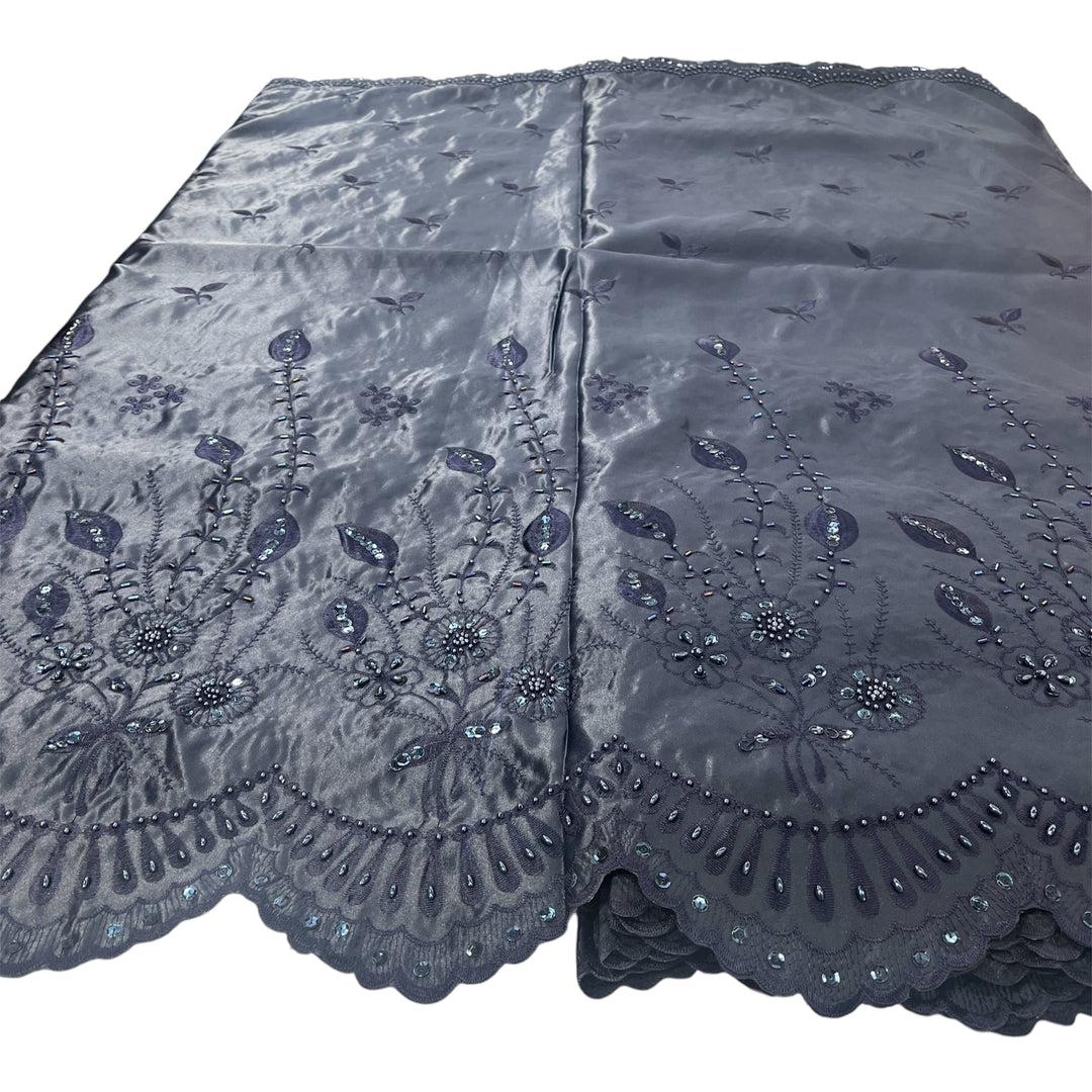 Beaded Bridal Lace Fabric Embroidered on 100% Polyester Satin | Lace USA - 30110S-BP