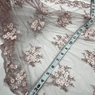 Beaded Double Sided 3D Floral Lace Trimming Embroidered on 100% Polyester Net Mesh | LaceUSA - GD-731