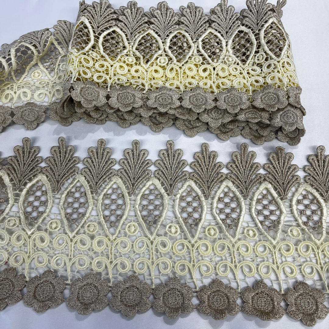 Embroidered Lace Trimming Embroidered on 100% Polyester Net Mesh | Lace USA - 55315W