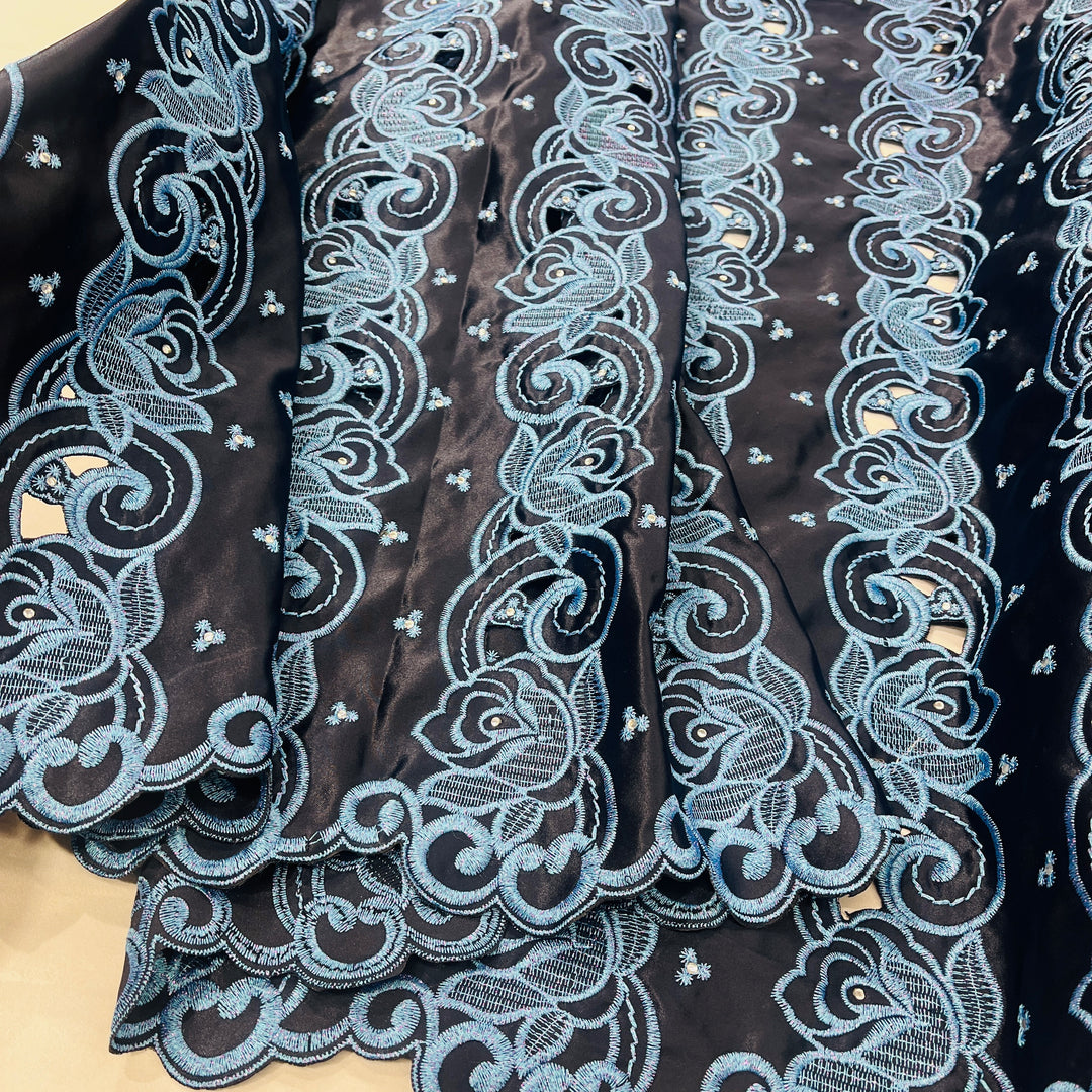 Beaded Bridal Lace Fabric Embroidered on 100% Polyester Satin | Lace USA - 41820S-RS