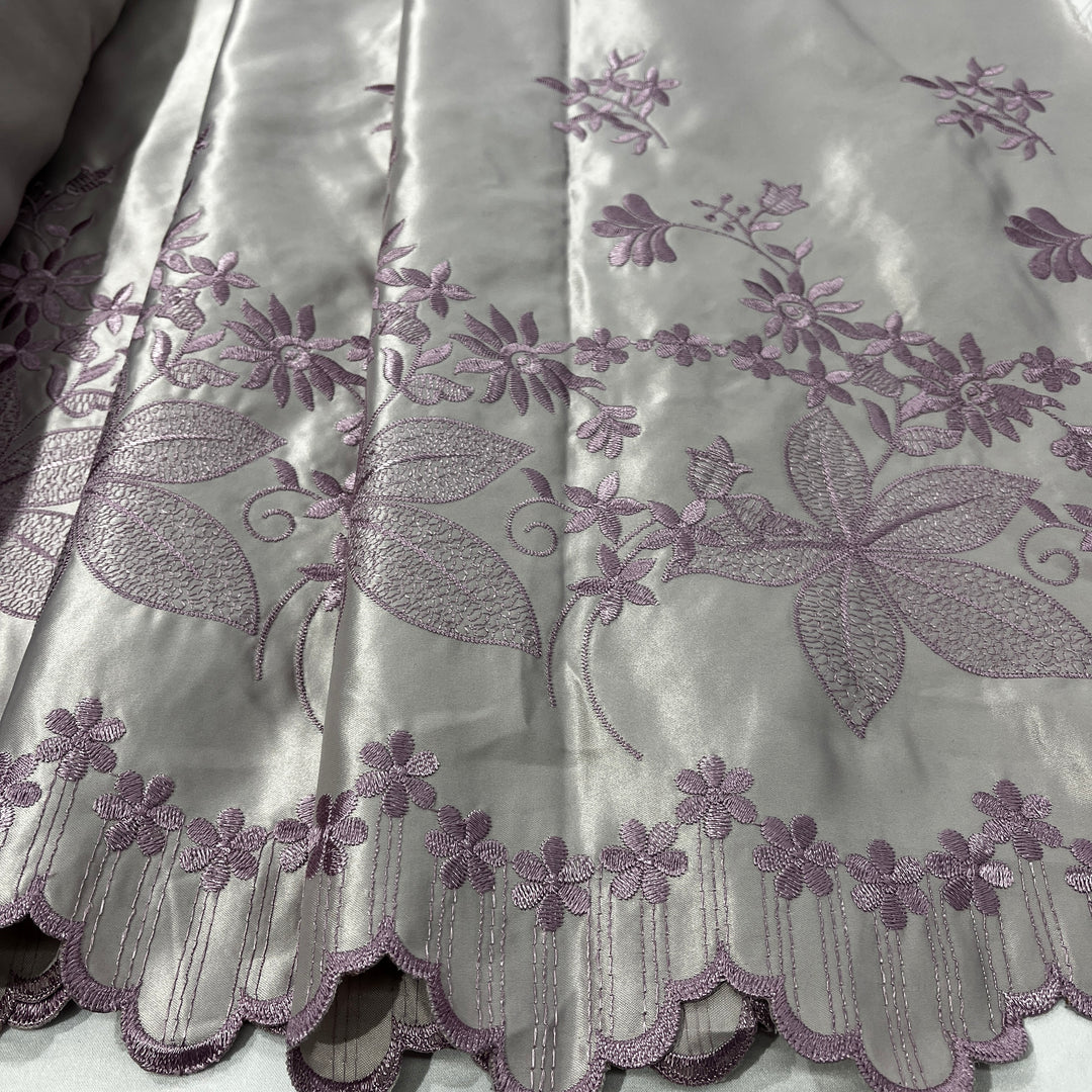 Bridal Lace Fabric Embroidered on 100% Polyester Satin | Lace USA - 31051S