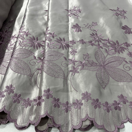 Bridal Lace Fabric Embroidered on 100% Polyester Satin | Lace USA - 31051S