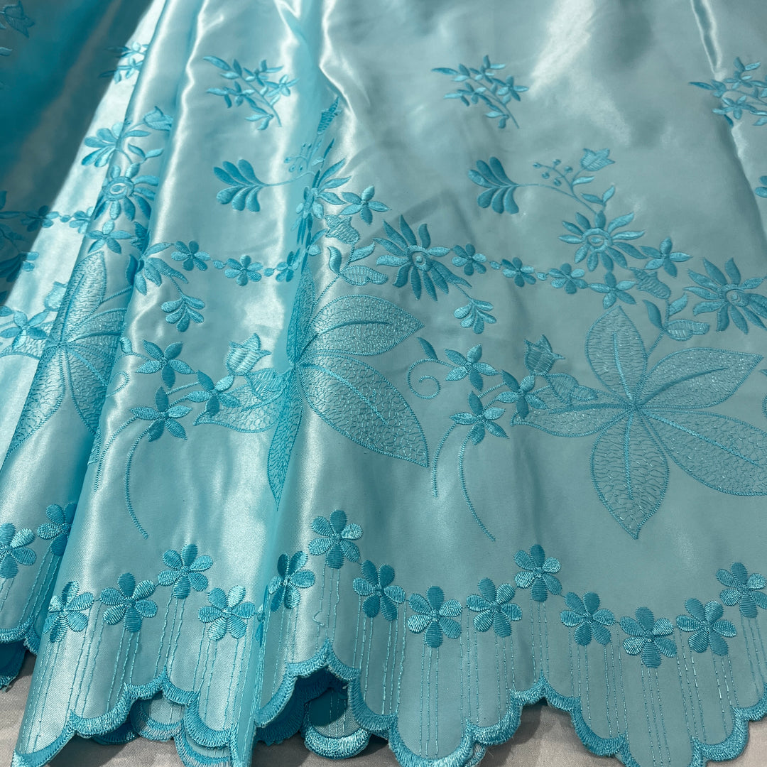 Bridal Lace Fabric Embroidered on 100% Polyester Satin | Lace USA - 31051S