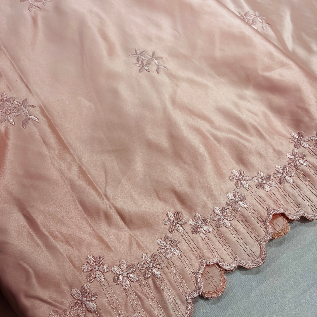 Bridal Lace Fabric Embroidered on 100% Polyester Satin | Lace USA - 31051S