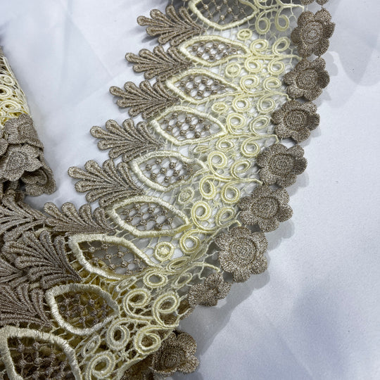 Embroidered Lace Trimming Embroidered on 100% Polyester Net Mesh | Lace USA - 55315W