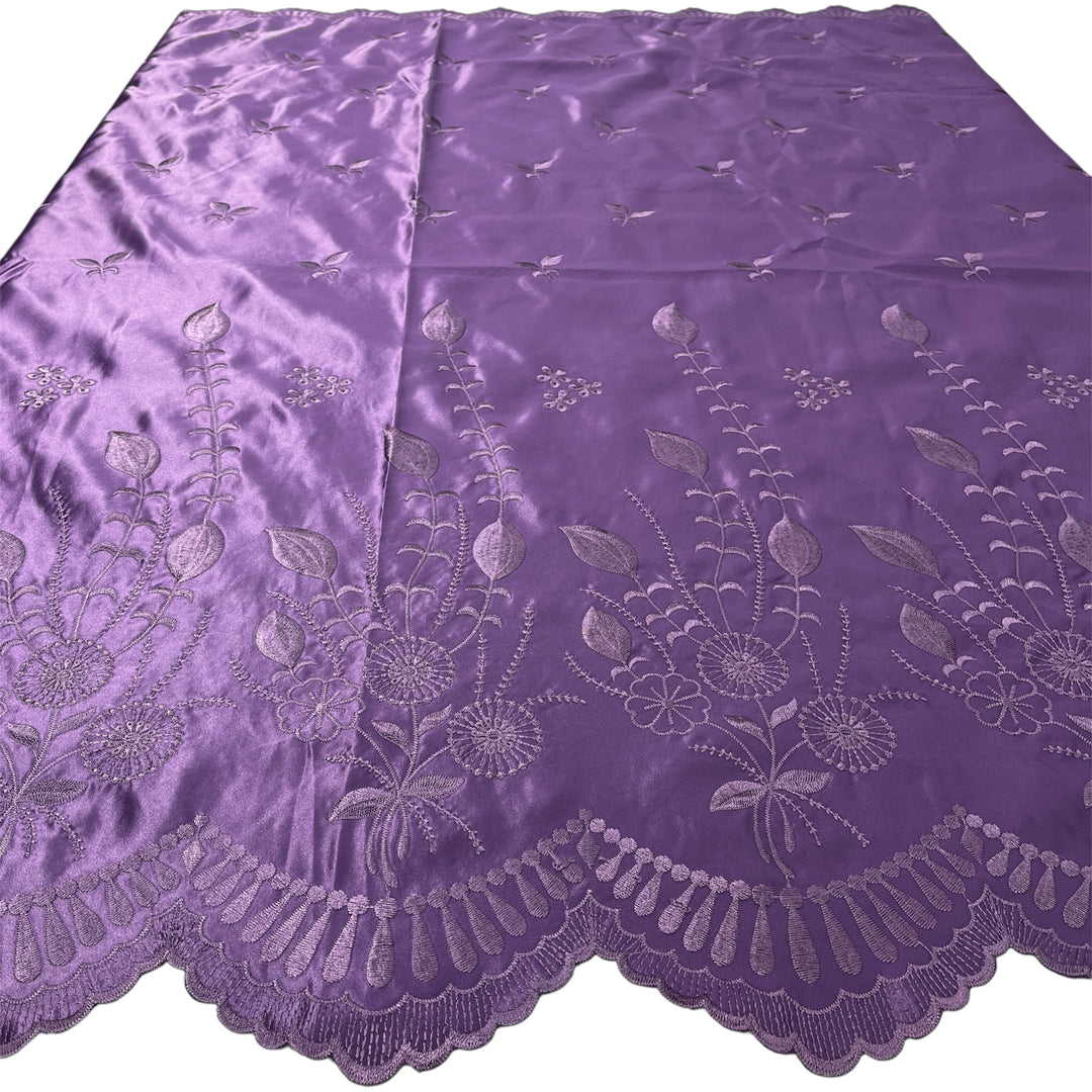 Bridal Lace Fabric Embroidered on 100% Polyester Satin | Lace USA - 30110S